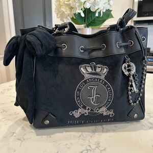Juicy Couture Black and Silver Shoulder Bag